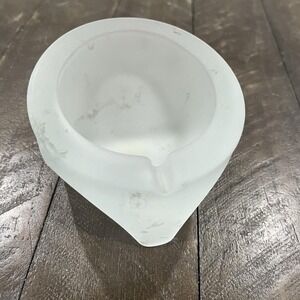 Vtg‎ Viking Satin Crystal Tripod Base Ashtray Orb Sticker